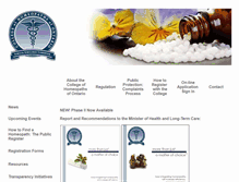 Tablet Screenshot of collegeofhomeopaths.on.ca
